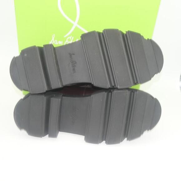 NEW Sam Edelman Women's 7 Dandrea Mega Lug Chunky Leather  Loafers Burgundy - Picture 10 of 10